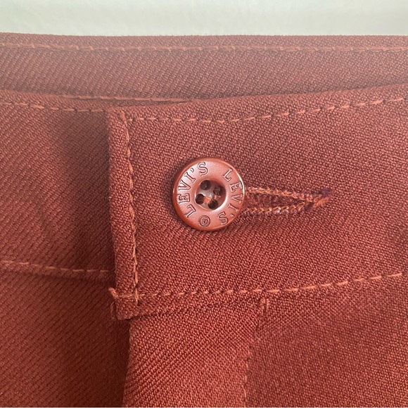 Vintage 60s Levi Strauss & Co Pants Trousers High Waisted Burgundy Maroon Mod - Picture 5 of 11